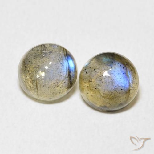 3.02ctw Naturale Multicolore Labradorite, Rotondo, Traslucido