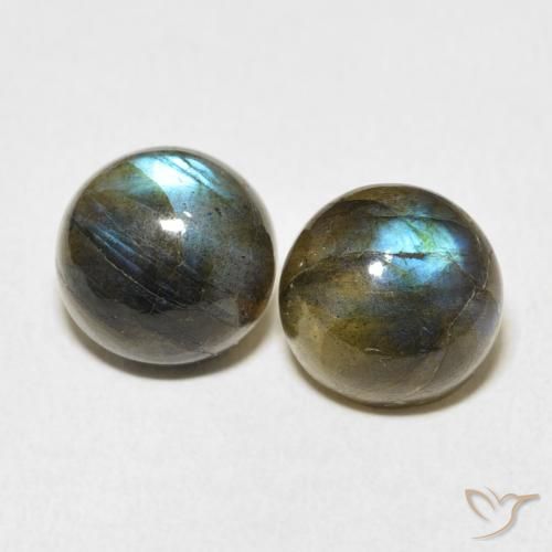 9.31ctw Naturale Multicolore Labradorite, Rotondo, Traslucido