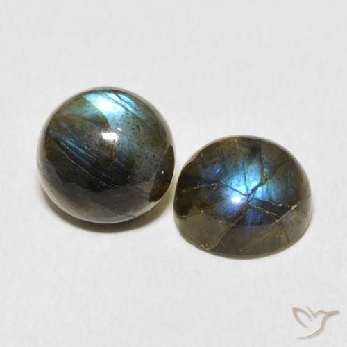 Gemme di Labradorite Multicolore naturale da 9.31 ct, Rotondo, Traslucido