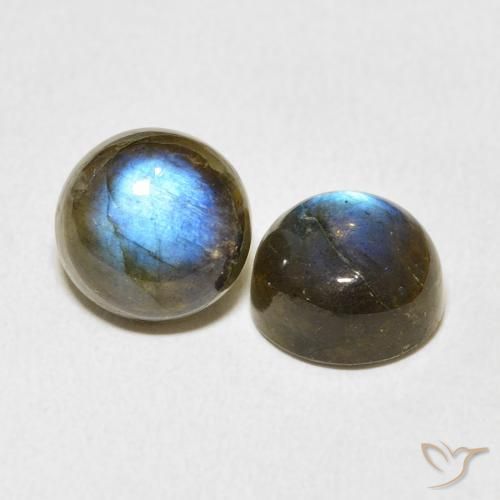 Gemme di Labradorite Multicolore naturale da 7.35 ct, Rotondo, Traslucido