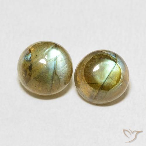 3.50ctw Naturale Multicolore Labradorite, Rotondo, Traslucido