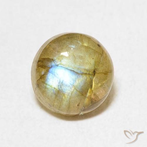 1.33ct Naturale Multicolore Labradorite, Rotondo, Traslucido