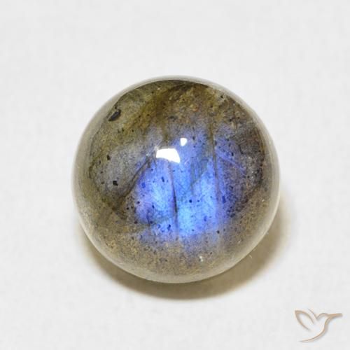 4.03ct Naturale Multicolore Labradorite, Rotondo, Traslucido
