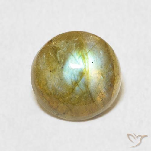 1.62ct Naturale Multicolore Labradorite, Rotondo, Traslucido