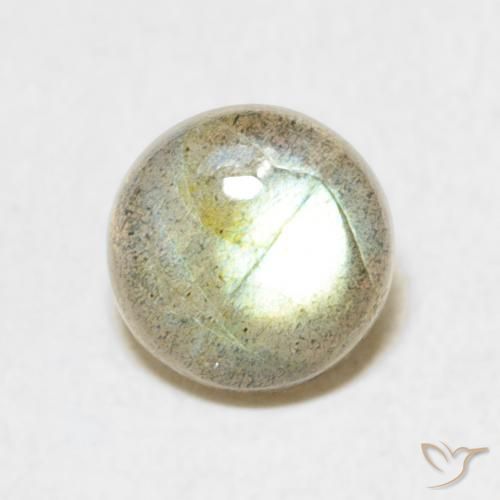 1.26ct Naturale Multicolore Labradorite, Rotondo, Traslucido