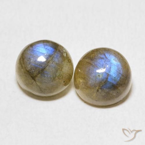 3.84ctw Naturale Multicolore Labradorite, Rotondo, Traslucido