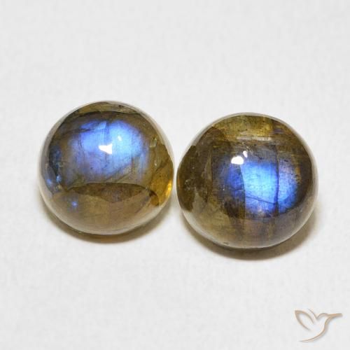 5.28ctw Naturale Multicolore Labradorite, Rotondo, Traslucido