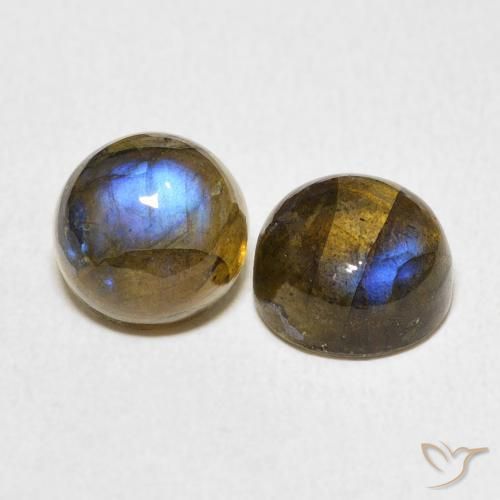 Gemme di Labradorite Multicolore naturale da 5.28 ct, Rotondo, Traslucido