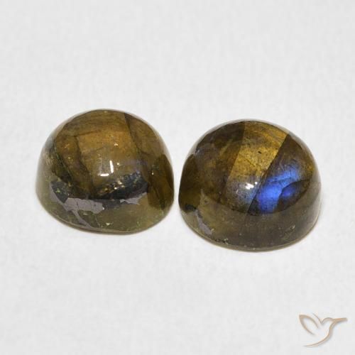 Gemme di Labradorite Multicolore naturale da 5.28 ct, Rotondo, Traslucido