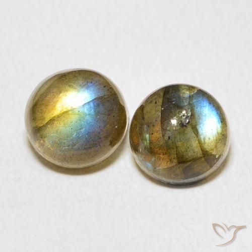3.39ctw Naturale Multicolore Labradorite, Rotondo, Traslucido
