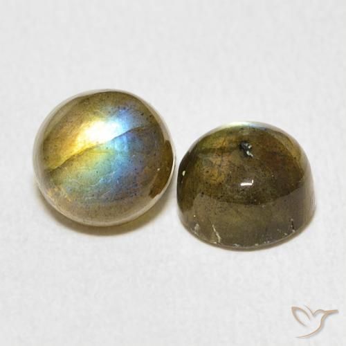 Gemme di Labradorite Multicolore naturale da 3.39 ct, Rotondo, Traslucido