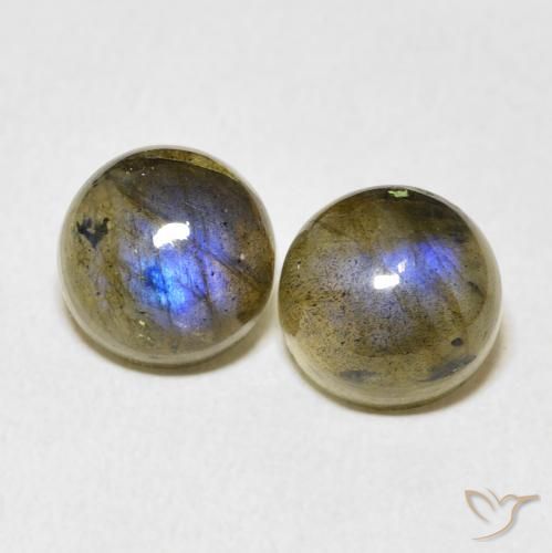 7.00ctw Naturale Multicolore Labradorite, Rotondo, Traslucido