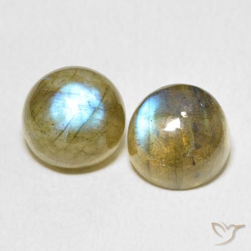 7.29ctw Naturale Multicolore Labradorite, Rotondo, Traslucido