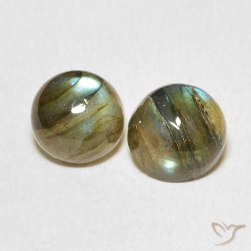3.55ctw Naturale Multicolore Labradorite, Rotondo, Traslucido
