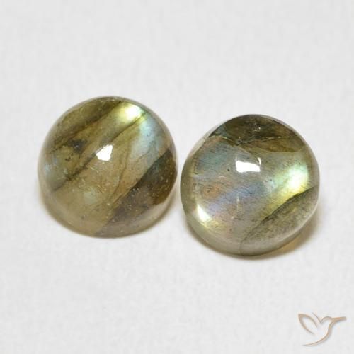 3.61ctw Naturale Multicolore Labradorite, Rotondo, Traslucido