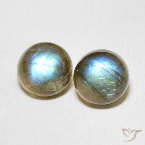 4.95ctw Naturale Multicolore Labradorite, Rotondo, Traslucido