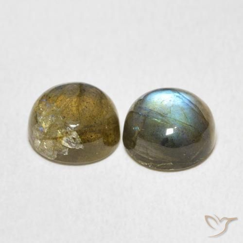 Gemme di Labradorite Multicolore naturale da 4.95 ct, Rotondo, Traslucido