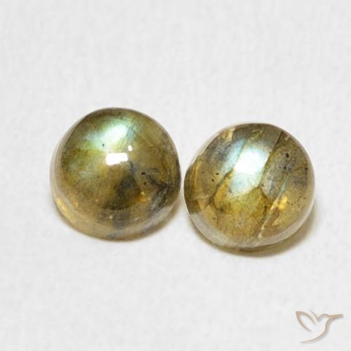 1.23ctw Naturale Multicolore Labradorite, Rotondo, Traslucido