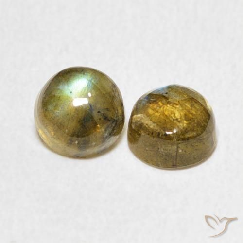 Gemme di Labradorite Multicolore naturale da 1.23 ct, Rotondo, Traslucido