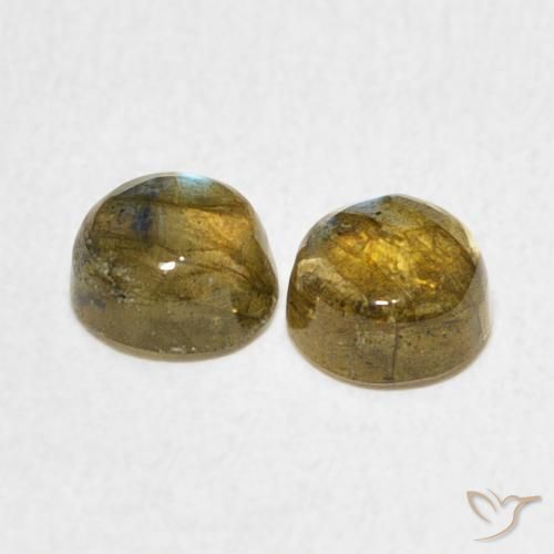 Gemme di Labradorite Multicolore naturale da 1.23 ct, Rotondo, Traslucido