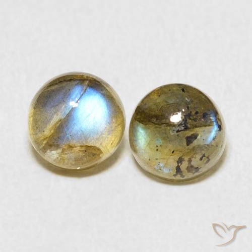 2.16ctw Naturale Multicolore Labradorite, Rotondo, Traslucido