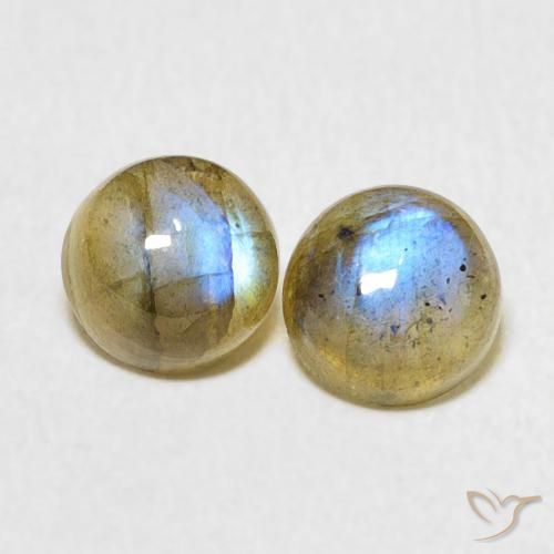 2.35ctw Naturale Multicolore Labradorite, Rotondo, Traslucido