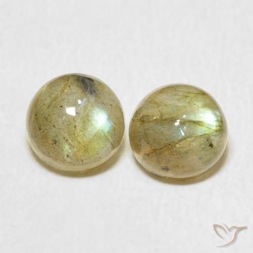 2.31ctw Naturale Multicolore Labradorite, Rotondo, Traslucido