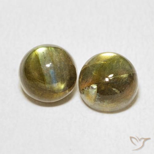 2.31ctw Naturale Multicolore Labradorite, Rotondo, Traslucido