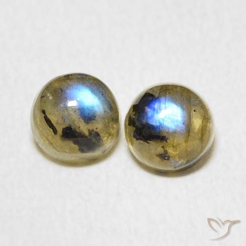 1.34ctw Naturale Multicolore Labradorite, Rotondo, Traslucido