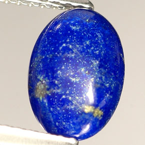 Lapislazzuli naturale blu da 1,53 ct, taglio ovale, opaco