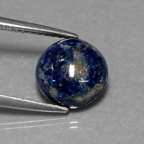 Lapislazzuli naturale blu da 3,05 ct, taglio rotondo, opaco