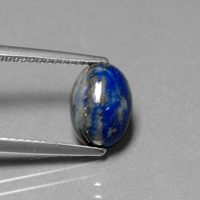 Lapislazzuli naturale blu da 2,55 ct, taglio ovale, opaco