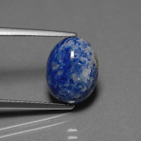 Lapislazzuli naturale blu da 4,59 ct, taglio ovale, opaco