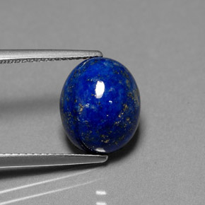 Lapislazzuli naturale blu da 5,41 ct, taglio ovale, opaco
