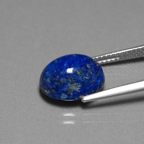 Lapislazzuli naturale blu da 5,41 ct, taglio ovale, opaco