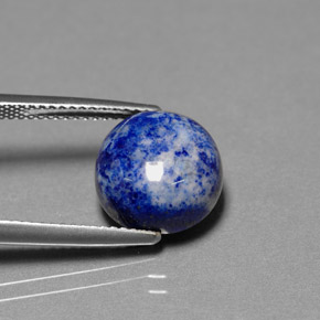 Lapislazzuli naturale blu da 6,13 ct, taglio rotondo, opaco