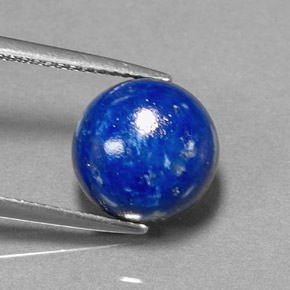 Lapislazzulo Blu reale naturale da 5.07 ct, Taglio rotondo, Opaco