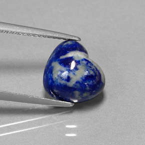 Lapislazzuli naturale blu da 3,39 ct, a forma di cuore, opaco