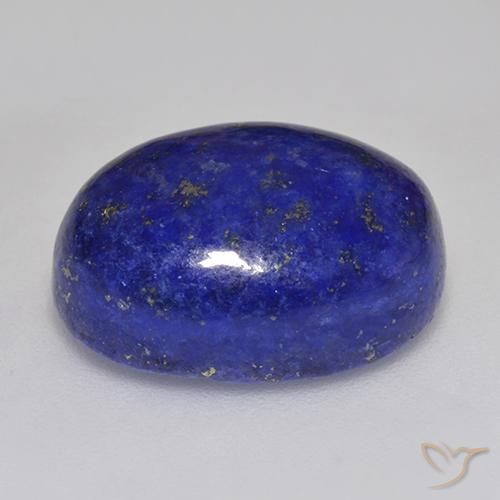 Lapislazzuli blu navy intenso naturale da 12,50 ct, taglio ovale, opaco