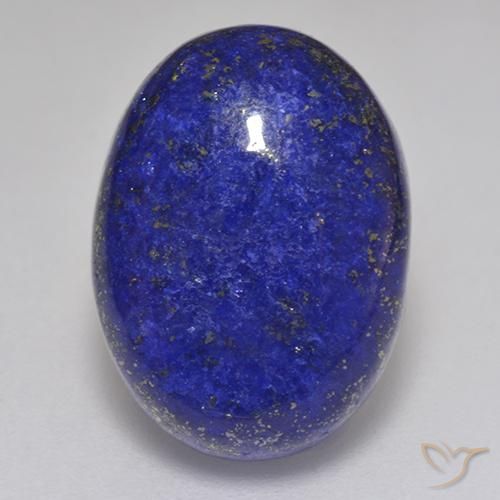 Lapislazzuli blu navy intenso naturale da 11,38 ct, taglio ovale, opaco