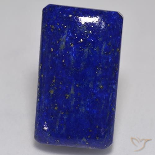 Lapislazzulo Blu Navy Intenso naturale da 34.49 ct, Taglio smeraldo, Opaco