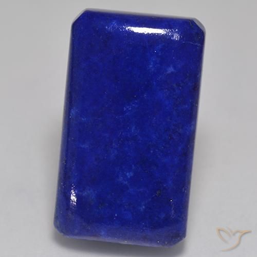 32.27ct Naturale Blu Navy Intenso Lapislazzulo, Taglio smeraldo, Opaco