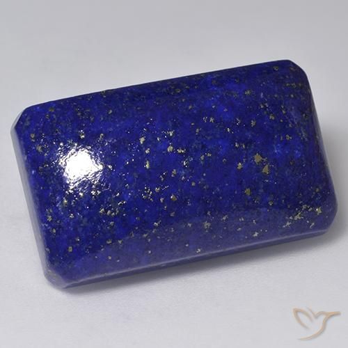 30.67ct Naturale Blu scuro Lapislazzulo, Taglio smeraldo, Opaco