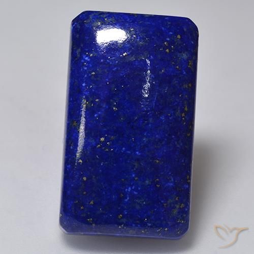 29.82ct Naturale Blu Navy Intenso Lapislazzulo, Taglio smeraldo, Opaco