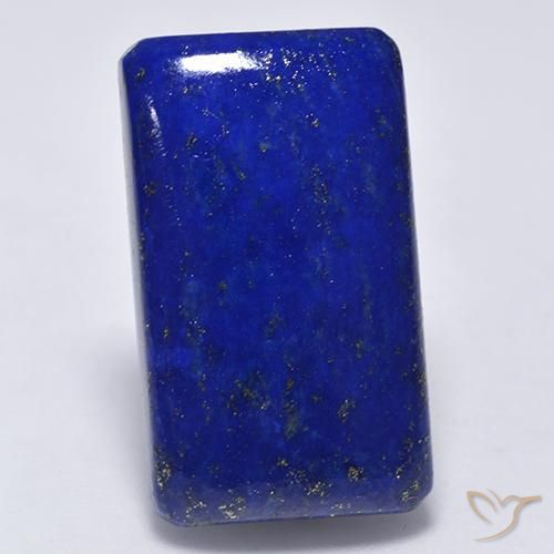 28.06ct Naturale Blu Navy Intenso Lapislazzulo, Taglio smeraldo, Opaco