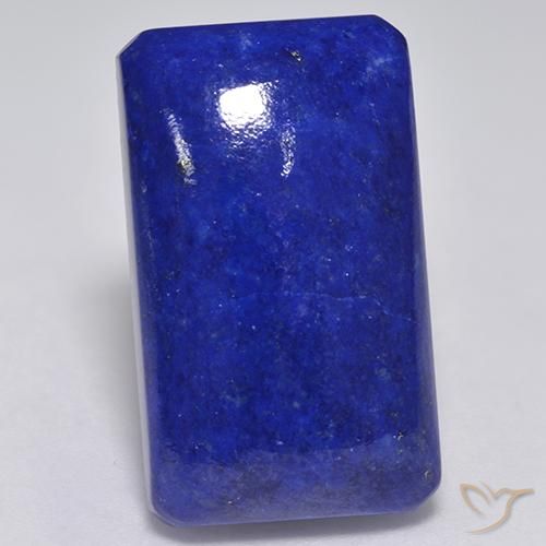 28.26ct Naturale Blu Navy Intenso Lapislazzulo, Taglio smeraldo, Opaco