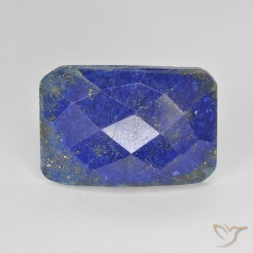 13.36ct Naturale Blu acceso Lapislazzulo, Taglio smeraldo, Opaco