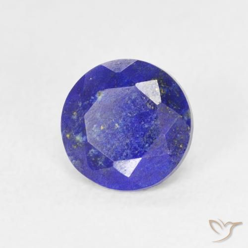 Lapislazzuli naturale blu da 0,85 ct, taglio rotondo, opaco