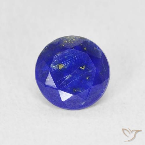 Lapislazzuli naturale blu da 0,79 ct, taglio rotondo, opaco