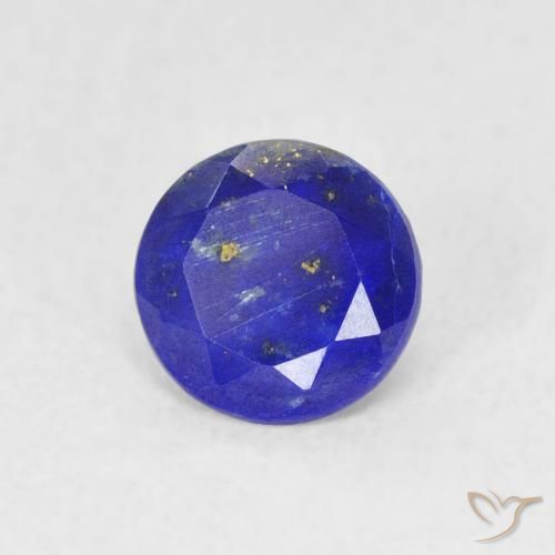 Lapislazzuli naturale blu da 0,79 ct, taglio rotondo, opaco